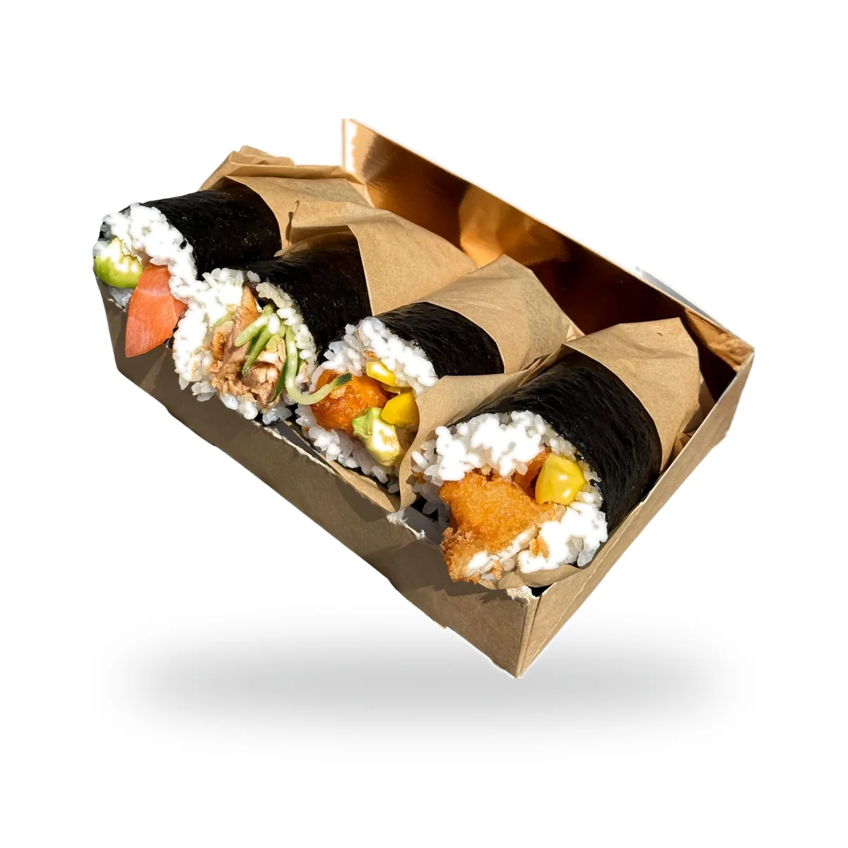 Handrolle do ręki – box 4 sztuk sushi na lunch i spacer po Rynku w Legnicy